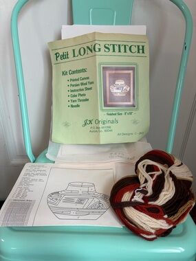 Vintage Open Box JK Originals Petit Long Stitch Kit-Native American Pottery #573